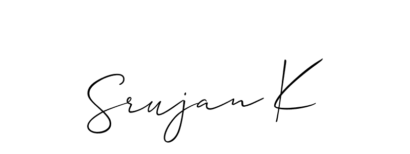 Make a beautiful signature design for name Srujan K. With this signature (Allison_Script) style, you can create a handwritten signature for free. Srujan K signature style 2 images and pictures png