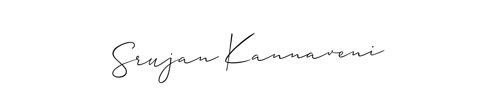 Srujan Kannaveni stylish signature style. Best Handwritten Sign (Allison_Script) for my name. Handwritten Signature Collection Ideas for my name Srujan Kannaveni. Srujan Kannaveni signature style 2 images and pictures png