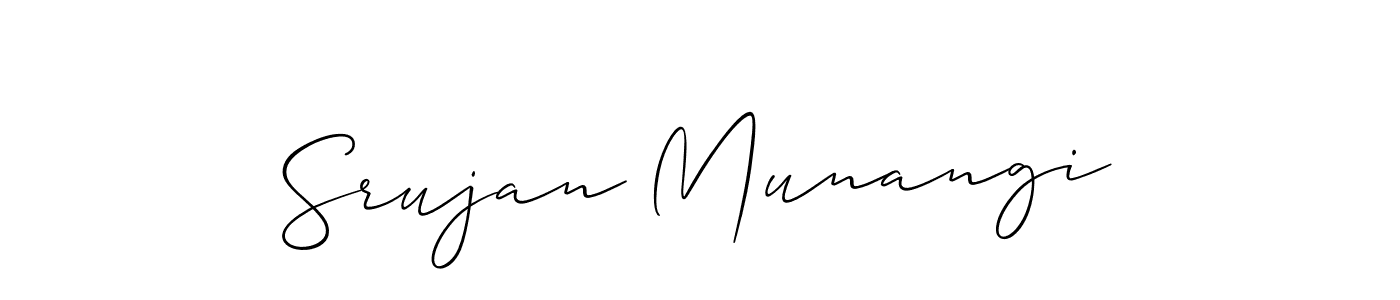 It looks lik you need a new signature style for name Srujan Munangi. Design unique handwritten (Allison_Script) signature with our free signature maker in just a few clicks. Srujan Munangi signature style 2 images and pictures png