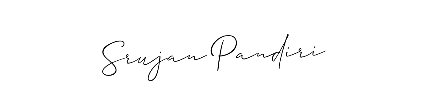 Srujan Pandiri stylish signature style. Best Handwritten Sign (Allison_Script) for my name. Handwritten Signature Collection Ideas for my name Srujan Pandiri. Srujan Pandiri signature style 2 images and pictures png