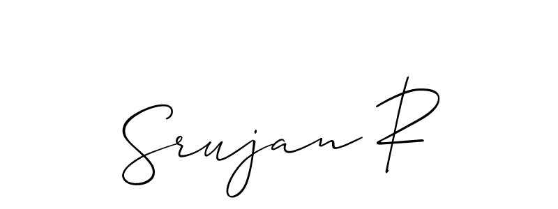 if you are searching for the best signature style for your name Srujan R. so please give up your signature search. here we have designed multiple signature styles  using Allison_Script. Srujan R signature style 2 images and pictures png