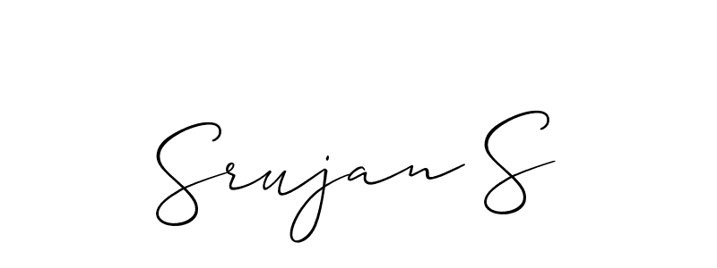 Design your own signature with our free online signature maker. With this signature software, you can create a handwritten (Allison_Script) signature for name Srujan S. Srujan S signature style 2 images and pictures png