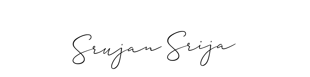 Make a short Srujan Srija signature style. Manage your documents anywhere anytime using Allison_Script. Create and add eSignatures, submit forms, share and send files easily. Srujan Srija signature style 2 images and pictures png