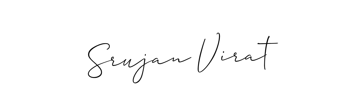 if you are searching for the best signature style for your name Srujan Virat. so please give up your signature search. here we have designed multiple signature styles  using Allison_Script. Srujan Virat signature style 2 images and pictures png