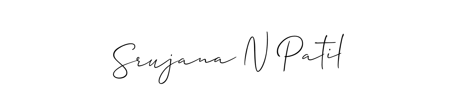 Use a signature maker to create a handwritten signature online. With this signature software, you can design (Allison_Script) your own signature for name Srujana N Patil. Srujana N Patil signature style 2 images and pictures png
