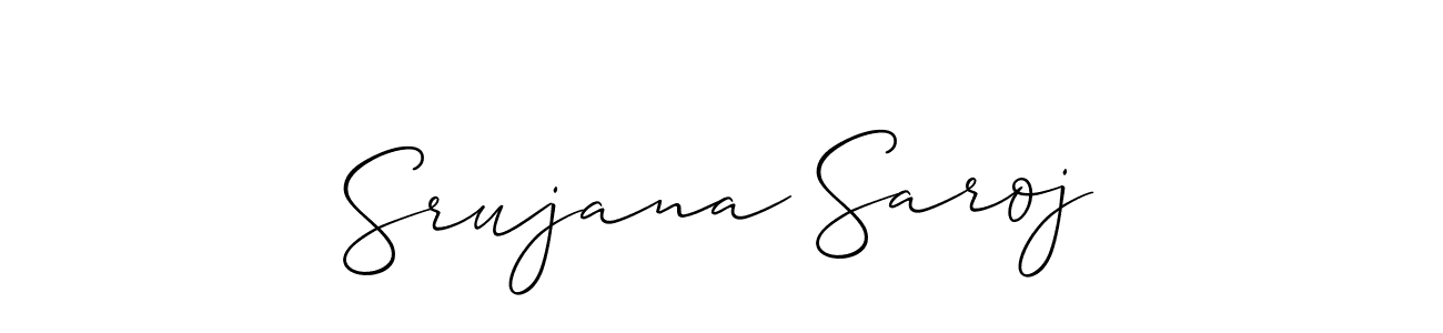Use a signature maker to create a handwritten signature online. With this signature software, you can design (Allison_Script) your own signature for name Srujana Saroj. Srujana Saroj signature style 2 images and pictures png