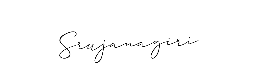 How to make Srujanagiri signature? Allison_Script is a professional autograph style. Create handwritten signature for Srujanagiri name. Srujanagiri signature style 2 images and pictures png