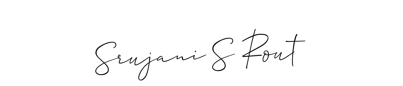 Create a beautiful signature design for name Srujani S Rout. With this signature (Allison_Script) fonts, you can make a handwritten signature for free. Srujani S Rout signature style 2 images and pictures png