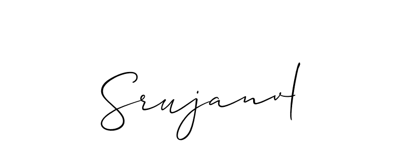 Use a signature maker to create a handwritten signature online. With this signature software, you can design (Allison_Script) your own signature for name Srujanvl. Srujanvl signature style 2 images and pictures png