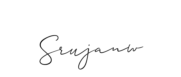 How to make Srujanw name signature. Use Allison_Script style for creating short signs online. This is the latest handwritten sign. Srujanw signature style 2 images and pictures png