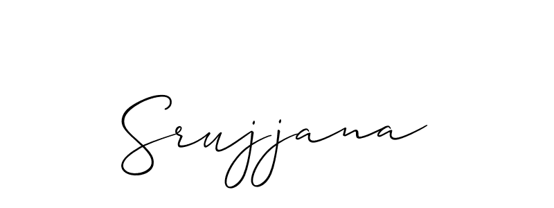 How to make Srujjana signature? Allison_Script is a professional autograph style. Create handwritten signature for Srujjana name. Srujjana signature style 2 images and pictures png