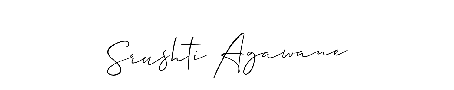 Make a beautiful signature design for name Srushti Agawane. With this signature (Allison_Script) style, you can create a handwritten signature for free. Srushti Agawane signature style 2 images and pictures png