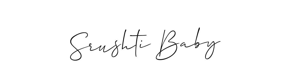 Also we have Srushti Baby name is the best signature style. Create professional handwritten signature collection using Allison_Script autograph style. Srushti Baby signature style 2 images and pictures png