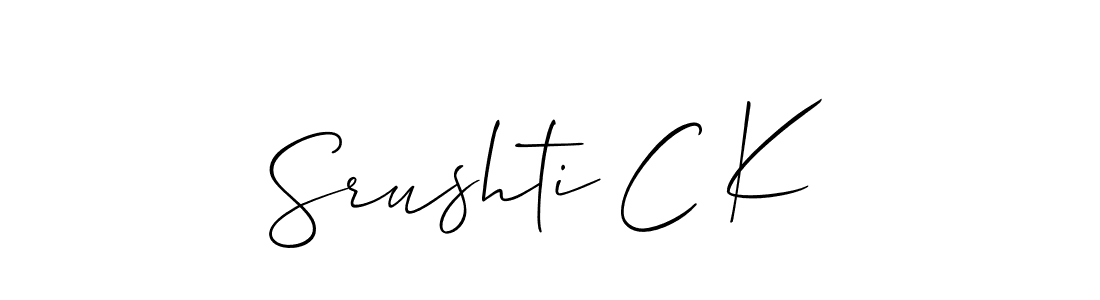 You should practise on your own different ways (Allison_Script) to write your name (Srushti C K) in signature. don't let someone else do it for you. Srushti C K signature style 2 images and pictures png