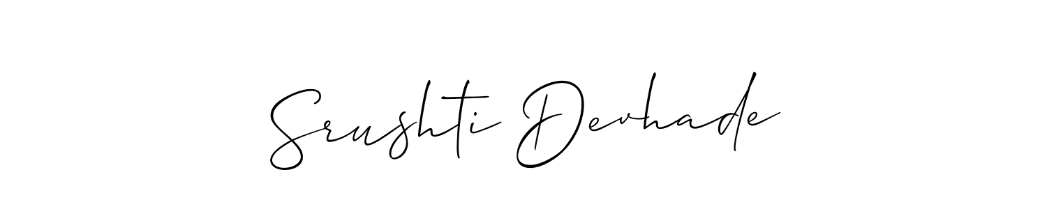 Srushti Devhade stylish signature style. Best Handwritten Sign (Allison_Script) for my name. Handwritten Signature Collection Ideas for my name Srushti Devhade. Srushti Devhade signature style 2 images and pictures png