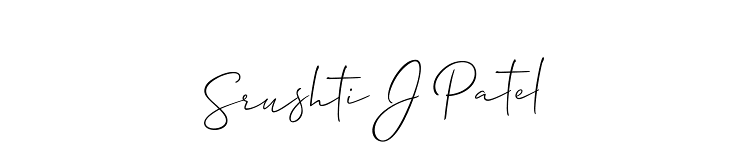Use a signature maker to create a handwritten signature online. With this signature software, you can design (Allison_Script) your own signature for name Srushti J Patel. Srushti J Patel signature style 2 images and pictures png