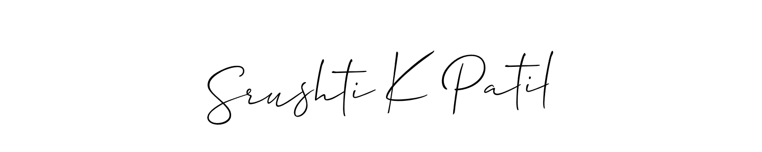 Allison_Script is a professional signature style that is perfect for those who want to add a touch of class to their signature. It is also a great choice for those who want to make their signature more unique. Get Srushti K Patil name to fancy signature for free. Srushti K Patil signature style 2 images and pictures png