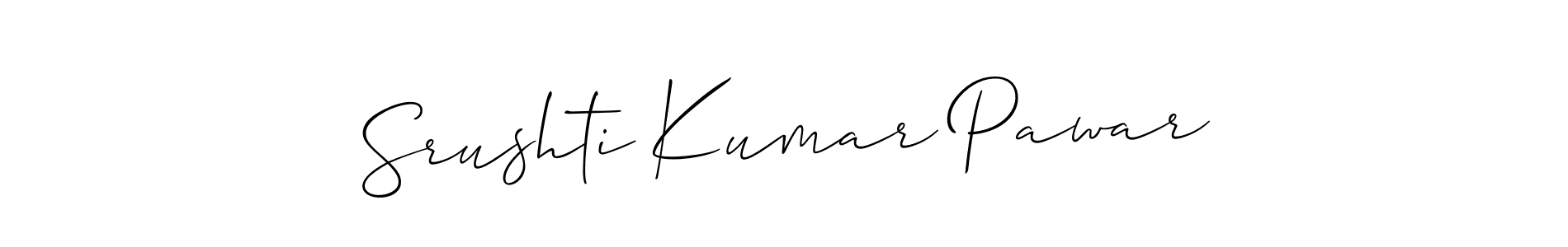 How to Draw Srushti Kumar Pawar signature style? Allison_Script is a latest design signature styles for name Srushti Kumar Pawar. Srushti Kumar Pawar signature style 2 images and pictures png