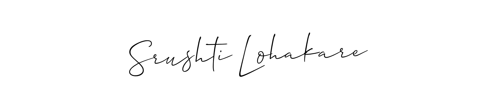 See photos of Srushti Lohakare official signature by Spectra . Check more albums & portfolios. Read reviews & check more about Allison_Script font. Srushti Lohakare signature style 2 images and pictures png