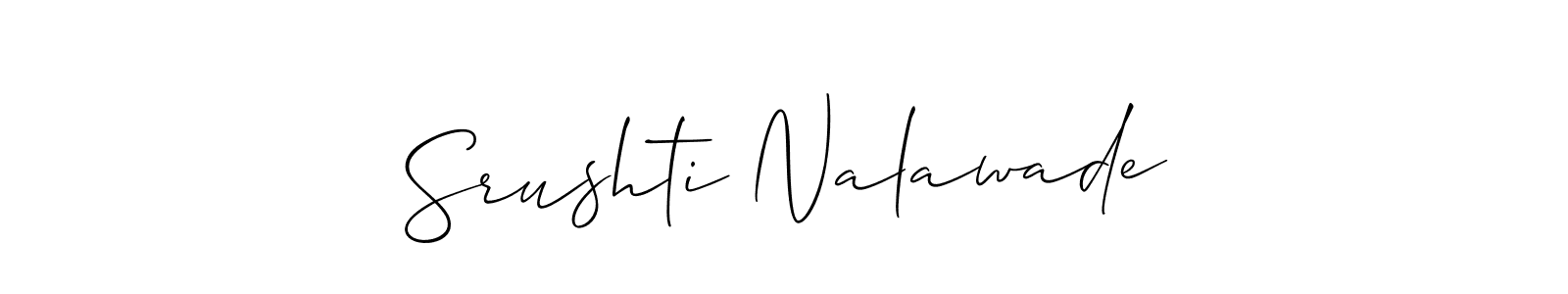 Also You can easily find your signature by using the search form. We will create Srushti Nalawade name handwritten signature images for you free of cost using Allison_Script sign style. Srushti Nalawade signature style 2 images and pictures png