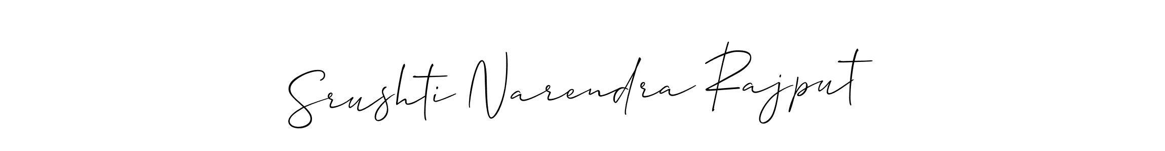 Use a signature maker to create a handwritten signature online. With this signature software, you can design (Allison_Script) your own signature for name Srushti Narendra Rajput. Srushti Narendra Rajput signature style 2 images and pictures png