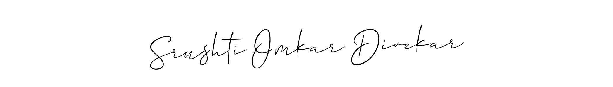 Make a beautiful signature design for name Srushti Omkar Divekar. With this signature (Allison_Script) style, you can create a handwritten signature for free. Srushti Omkar Divekar signature style 2 images and pictures png