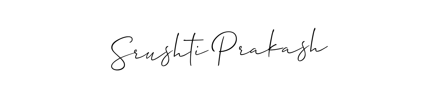 Make a short Srushti Prakash signature style. Manage your documents anywhere anytime using Allison_Script. Create and add eSignatures, submit forms, share and send files easily. Srushti Prakash signature style 2 images and pictures png