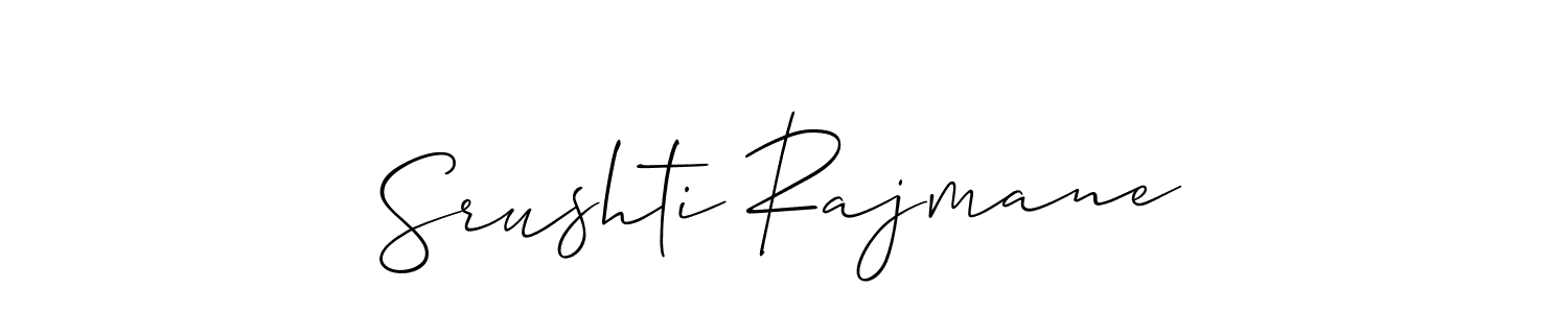 You should practise on your own different ways (Allison_Script) to write your name (Srushti Rajmane) in signature. don't let someone else do it for you. Srushti Rajmane signature style 2 images and pictures png
