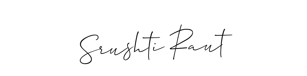Make a short Srushti Raut signature style. Manage your documents anywhere anytime using Allison_Script. Create and add eSignatures, submit forms, share and send files easily. Srushti Raut signature style 2 images and pictures png