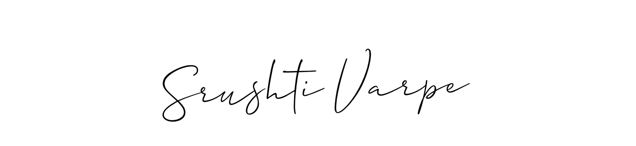 Design your own signature with our free online signature maker. With this signature software, you can create a handwritten (Allison_Script) signature for name Srushti Varpe. Srushti Varpe signature style 2 images and pictures png