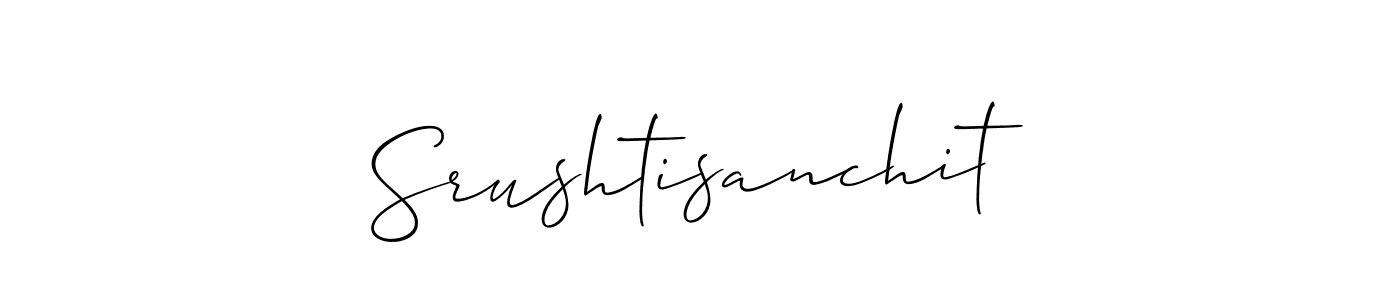 Design your own signature with our free online signature maker. With this signature software, you can create a handwritten (Allison_Script) signature for name Srushtisanchit. Srushtisanchit signature style 2 images and pictures png