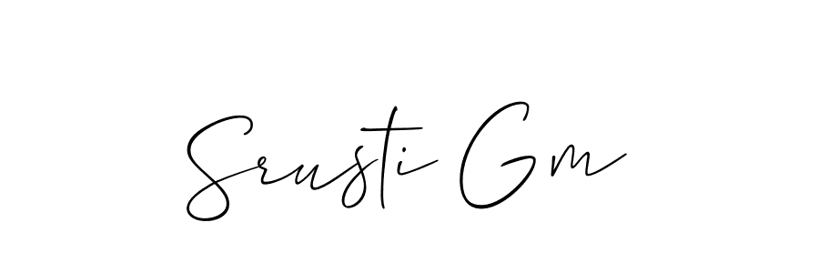 How to make Srusti Gm signature? Allison_Script is a professional autograph style. Create handwritten signature for Srusti Gm name. Srusti Gm signature style 2 images and pictures png