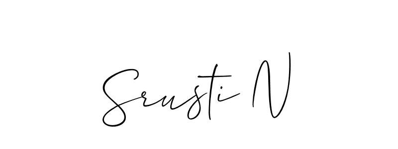 It looks lik you need a new signature style for name Srusti N. Design unique handwritten (Allison_Script) signature with our free signature maker in just a few clicks. Srusti N signature style 2 images and pictures png