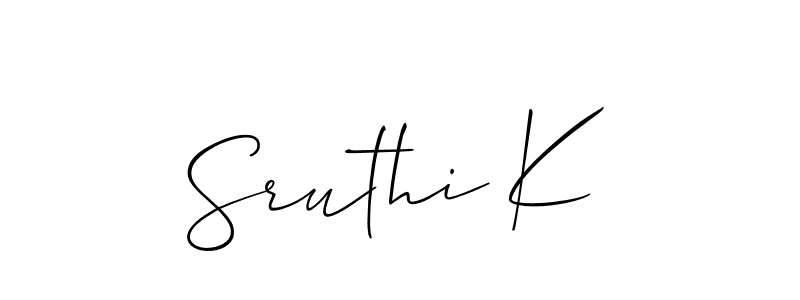 Design your own signature with our free online signature maker. With this signature software, you can create a handwritten (Allison_Script) signature for name Sruthi K. Sruthi K signature style 2 images and pictures png