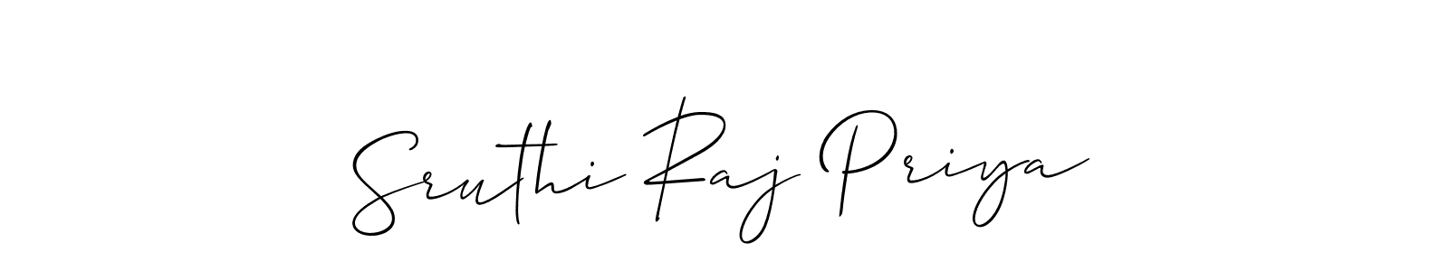 How to make Sruthi Raj Priya name signature. Use Allison_Script style for creating short signs online. This is the latest handwritten sign. Sruthi Raj Priya signature style 2 images and pictures png
