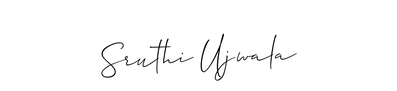 How to make Sruthi Ujwala name signature. Use Allison_Script style for creating short signs online. This is the latest handwritten sign. Sruthi Ujwala signature style 2 images and pictures png