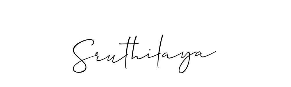 Create a beautiful signature design for name Sruthilaya. With this signature (Allison_Script) fonts, you can make a handwritten signature for free. Sruthilaya signature style 2 images and pictures png