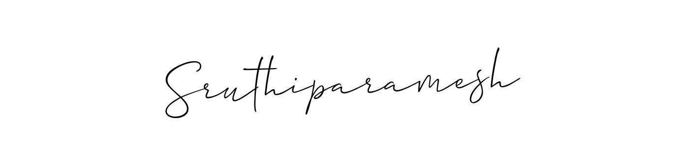 How to make Sruthiparamesh signature? Allison_Script is a professional autograph style. Create handwritten signature for Sruthiparamesh name. Sruthiparamesh signature style 2 images and pictures png