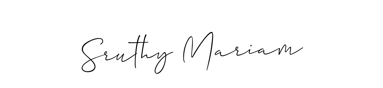Make a short Sruthy Mariam signature style. Manage your documents anywhere anytime using Allison_Script. Create and add eSignatures, submit forms, share and send files easily. Sruthy Mariam signature style 2 images and pictures png