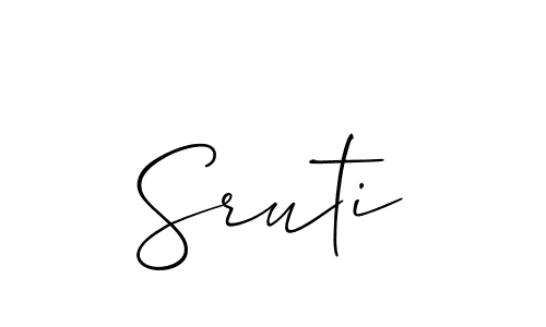 Use a signature maker to create a handwritten signature online. With this signature software, you can design (Allison_Script) your own signature for name Sruti. Sruti signature style 2 images and pictures png