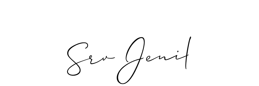 The best way (Allison_Script) to make a short signature is to pick only two or three words in your name. The name Srv Jenil include a total of six letters. For converting this name. Srv Jenil signature style 2 images and pictures png