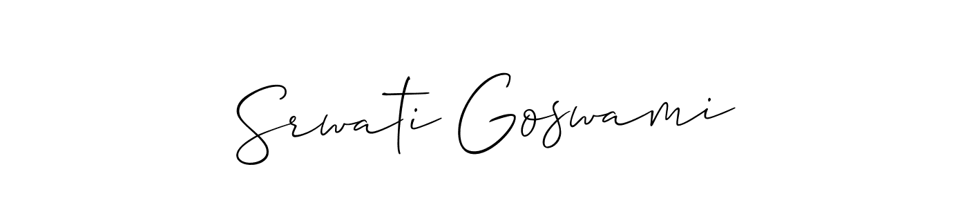 How to make Srwati Goswami signature? Allison_Script is a professional autograph style. Create handwritten signature for Srwati Goswami name. Srwati Goswami signature style 2 images and pictures png