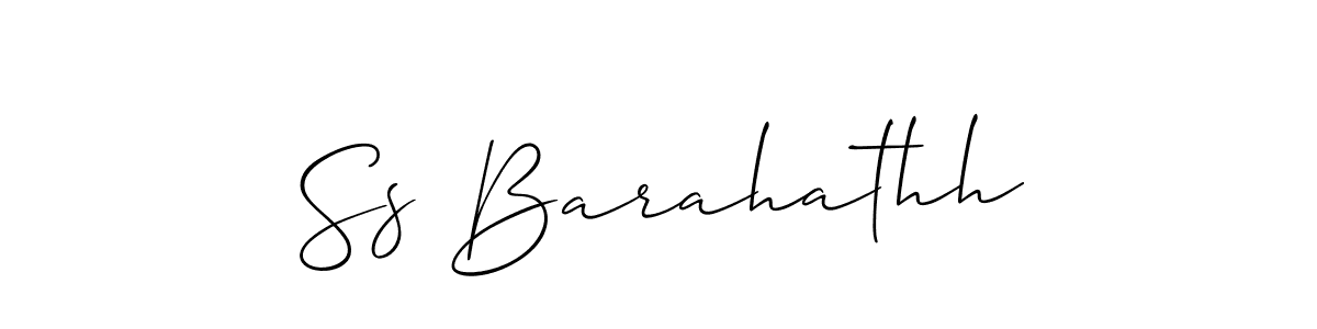 How to make Ss Barahathh name signature. Use Allison_Script style for creating short signs online. This is the latest handwritten sign. Ss Barahathh signature style 2 images and pictures png
