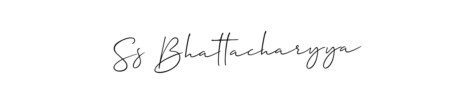 This is the best signature style for the Ss Bhattacharyya name. Also you like these signature font (Allison_Script). Mix name signature. Ss Bhattacharyya signature style 2 images and pictures png