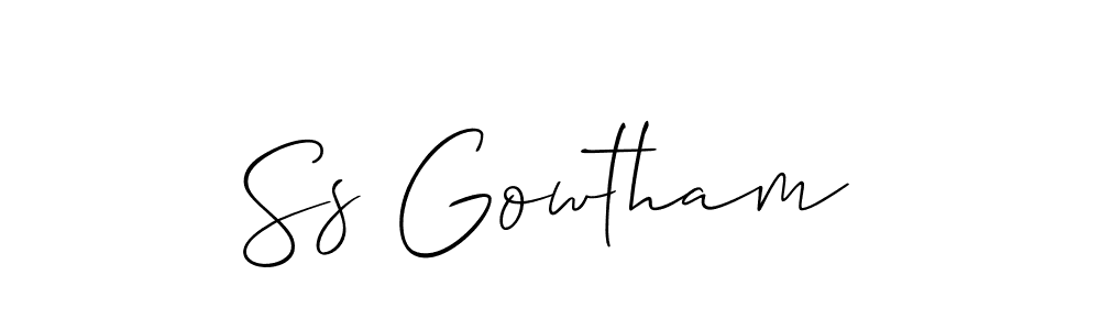 This is the best signature style for the Ss Gowtham name. Also you like these signature font (Allison_Script). Mix name signature. Ss Gowtham signature style 2 images and pictures png