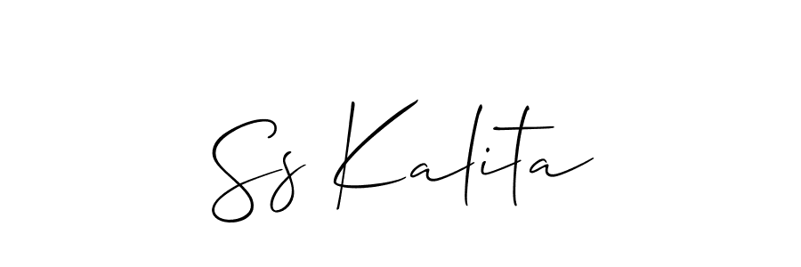 The best way (Allison_Script) to make a short signature is to pick only two or three words in your name. The name Ss Kalita include a total of six letters. For converting this name. Ss Kalita signature style 2 images and pictures png