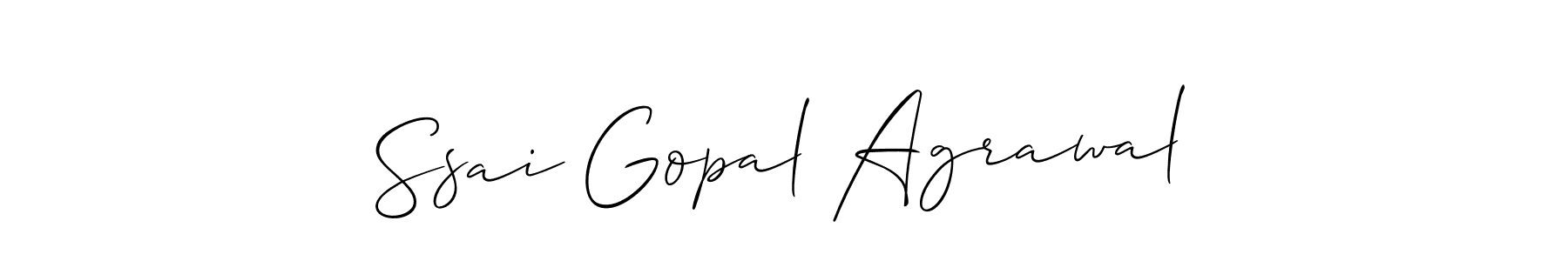 How to make Ssai Gopal Agrawal name signature. Use Allison_Script style for creating short signs online. This is the latest handwritten sign. Ssai Gopal Agrawal signature style 2 images and pictures png