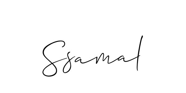 Make a beautiful signature design for name Ssamal. With this signature (Allison_Script) style, you can create a handwritten signature for free. Ssamal signature style 2 images and pictures png