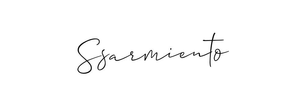 Create a beautiful signature design for name Ssarmiento. With this signature (Allison_Script) fonts, you can make a handwritten signature for free. Ssarmiento signature style 2 images and pictures png