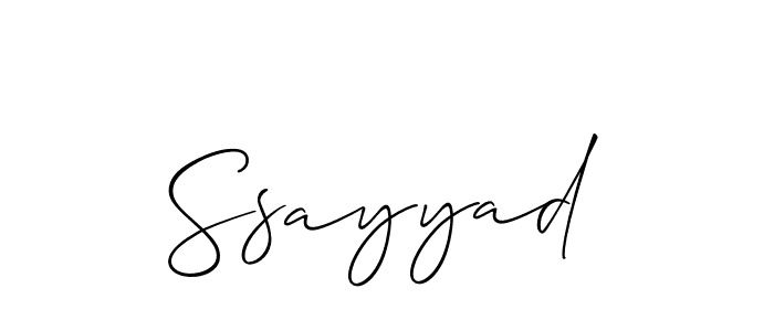 Create a beautiful signature design for name Ssayyad. With this signature (Allison_Script) fonts, you can make a handwritten signature for free. Ssayyad signature style 2 images and pictures png
